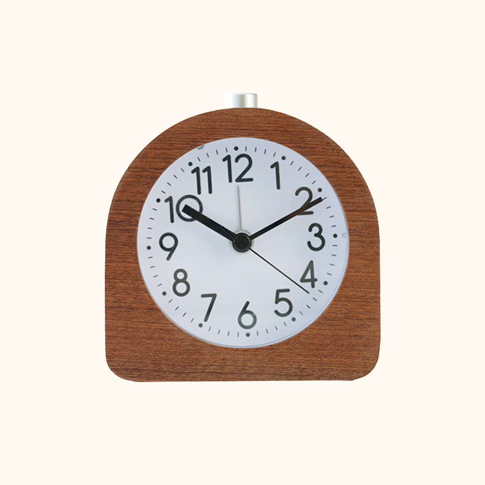 Walnoot Analog Table Clock analog desk clock no tick-tock no ticking retro shelf clock solid wood table clock walnoot wood wooden Walnoot