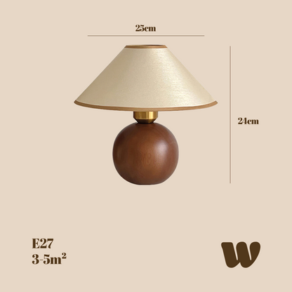 Walnoot Wooden Bedside Lamp bed side bedroom bedside lamp cozy e27 living room office small solid wood vintage walnoot walnut color wood wooden Walnoot