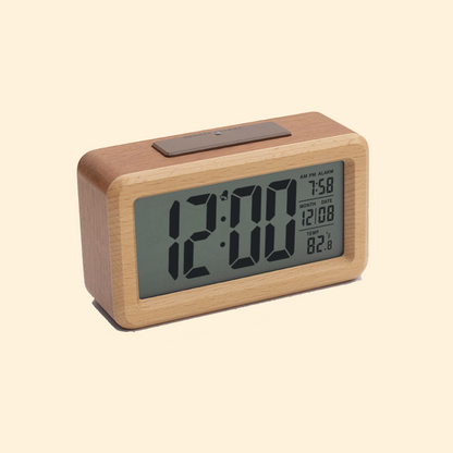 Walnoot Wooden Table Clock alarm analog decorative desk clock digital japanese style LCD screen no tick-tock no ticking retro shelf clock solid solid wood stand table clock walnoot wood wooden Walnoot