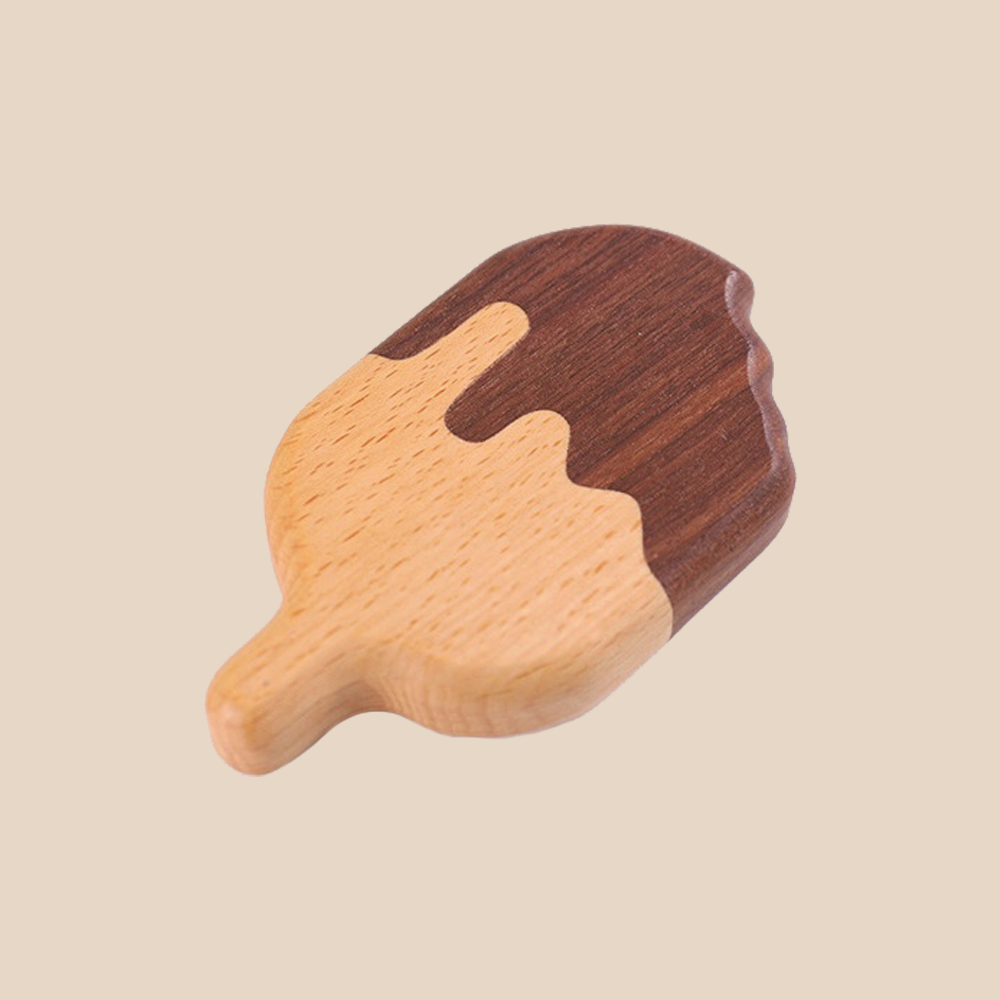 Walnoot Ice Cream Bottle Opener bottle cap bottle opener cute dark brown ice cream shape solid wood stainless stell walnoot wood wooden Walnoot