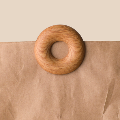 Walnoot Donut Package Bag Clip Beech Color bag clip beech clipper clips coffee bag dark brown solid wood tea bag twister walnoot walnut wood wooden Walnoot