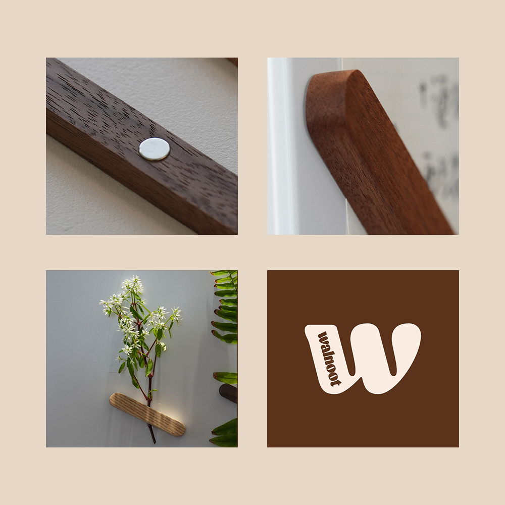 Walnoot Wood Magnet Holder board clipper clips fridge magnet holder refrigerator solid solid wood stick walnoot walnut walnut color wood wooden Walnoot