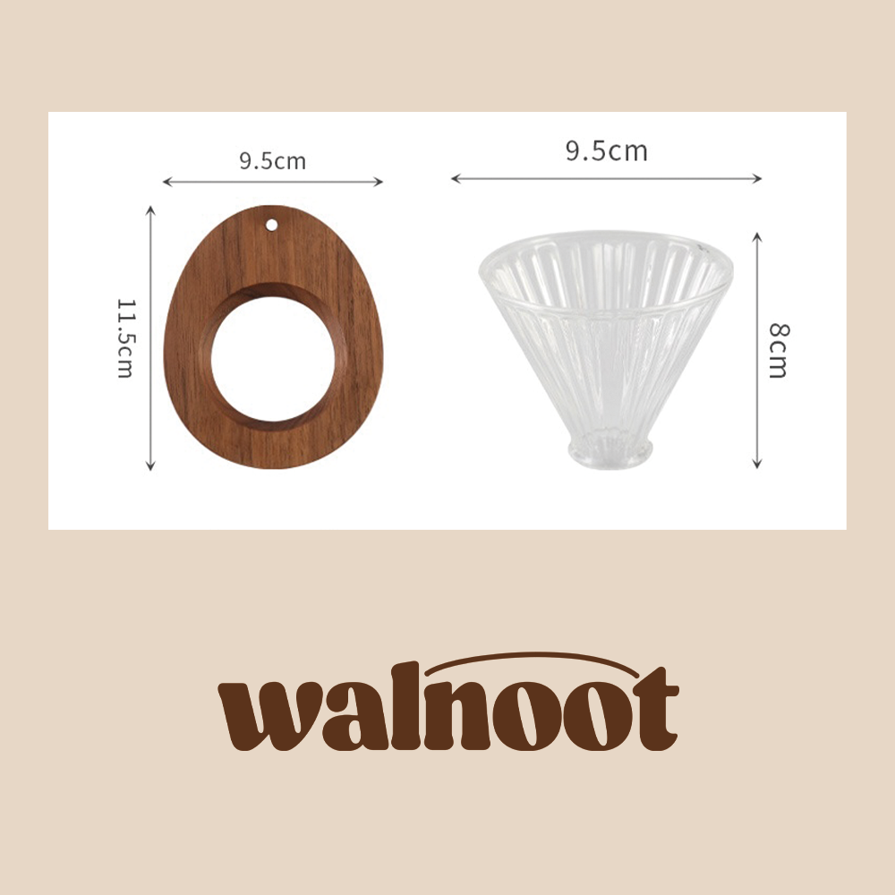 Walnoot V60 Coffee Dripper coffee dripper filter funnel glass v60 wooden Walnoot