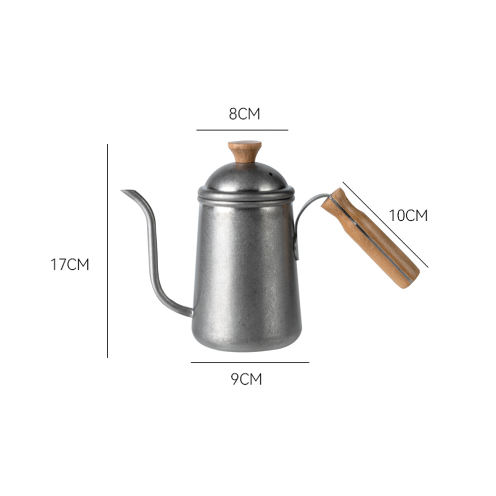 Walnoot Retro Stainless Steel Kettle bakelite blowhole coffee dripper disstressed handle kettle silver stainless steel tea v60 walnoot with lid wood wooden Walnoot