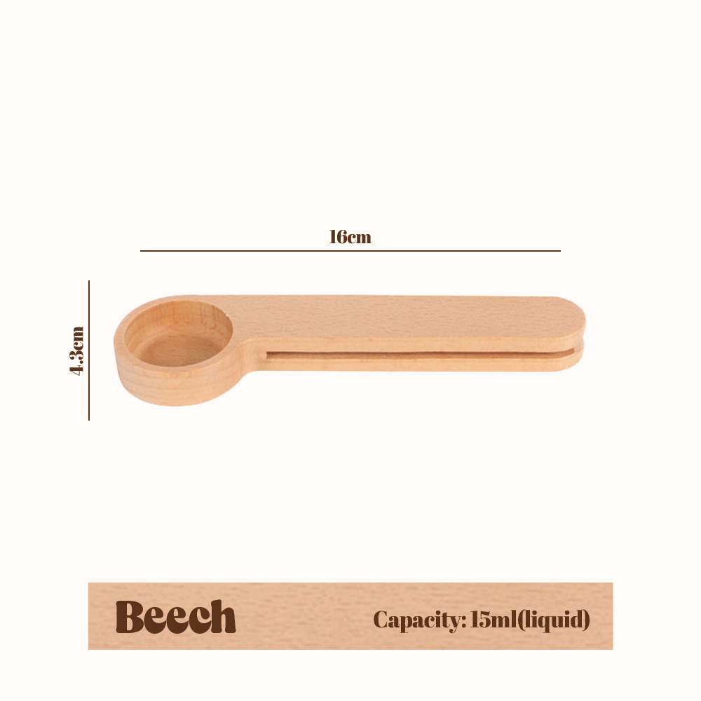 Walnoot Package Sealer & Measuring Spoon Beech accessories bag clip beech clipper clips coffee coffee bag dark brown kitchen measuring package clip sapele color scoop sealer solid wood spoon v60 walnoot walnut walnut color wood wooden Walnoot