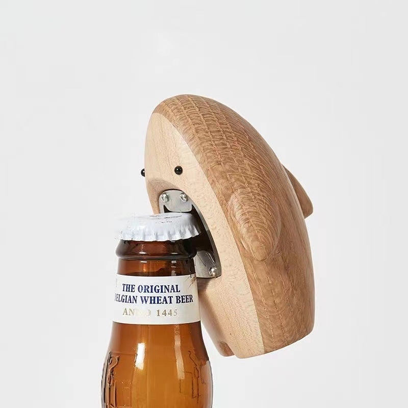 Walnoot Wooden Shark Bottle Opener bottle opener cute shark figure shark figurine solid solid wood walnoot wood wooden Walnoot