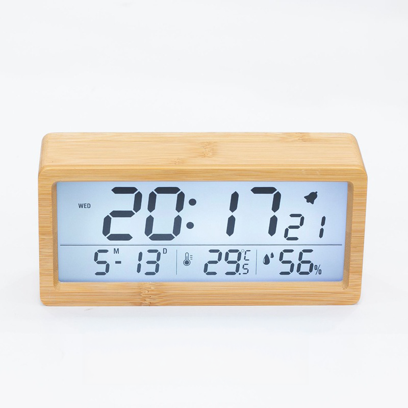 Walnoot Wooden Digital Table Clock alarm desk clock LCD screen no tick-tock no ticking retro shelf clock solid wood table clock walnoot wood wooden Walnoot