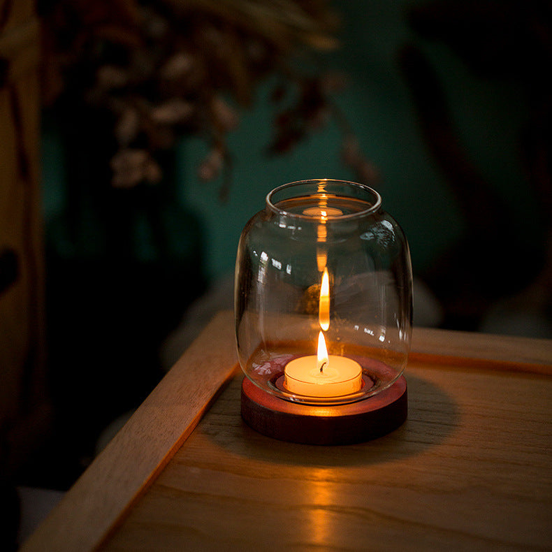 Walnoot Tealight Candle Holder candle holder glass small candle solid wood tea light tealight teelight walnoot wood wooden Walnoot