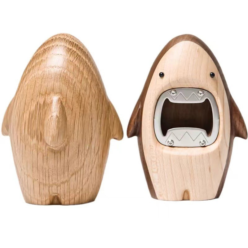 Walnoot Wooden Shark Bottle Opener bottle opener cute shark figure shark figurine solid solid wood walnoot wood wooden Walnoot