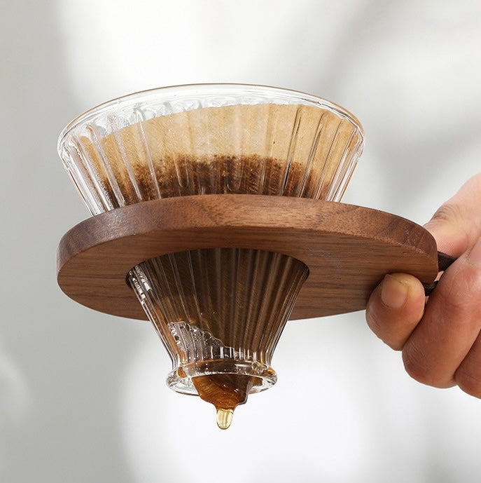 Walnoot V60 Coffee Dripper coffee dripper filter funnel glass v60 wooden Walnoot