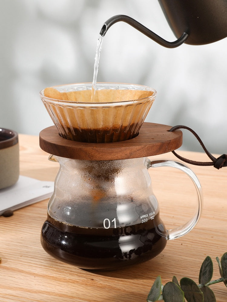 Walnoot V60 Coffee Dripper coffee dripper filter funnel glass v60 wooden Walnoot