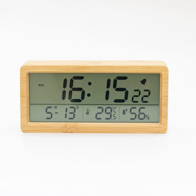 Walnoot Wooden Digital Table Clock Bamboo alarm desk clock LCD screen no tick-tock no ticking retro shelf clock solid wood table clock walnoot wood wooden Walnoot