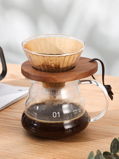 Walnoot V60 Coffee Dripper coffee dripper filter funnel glass v60 wooden Walnoot